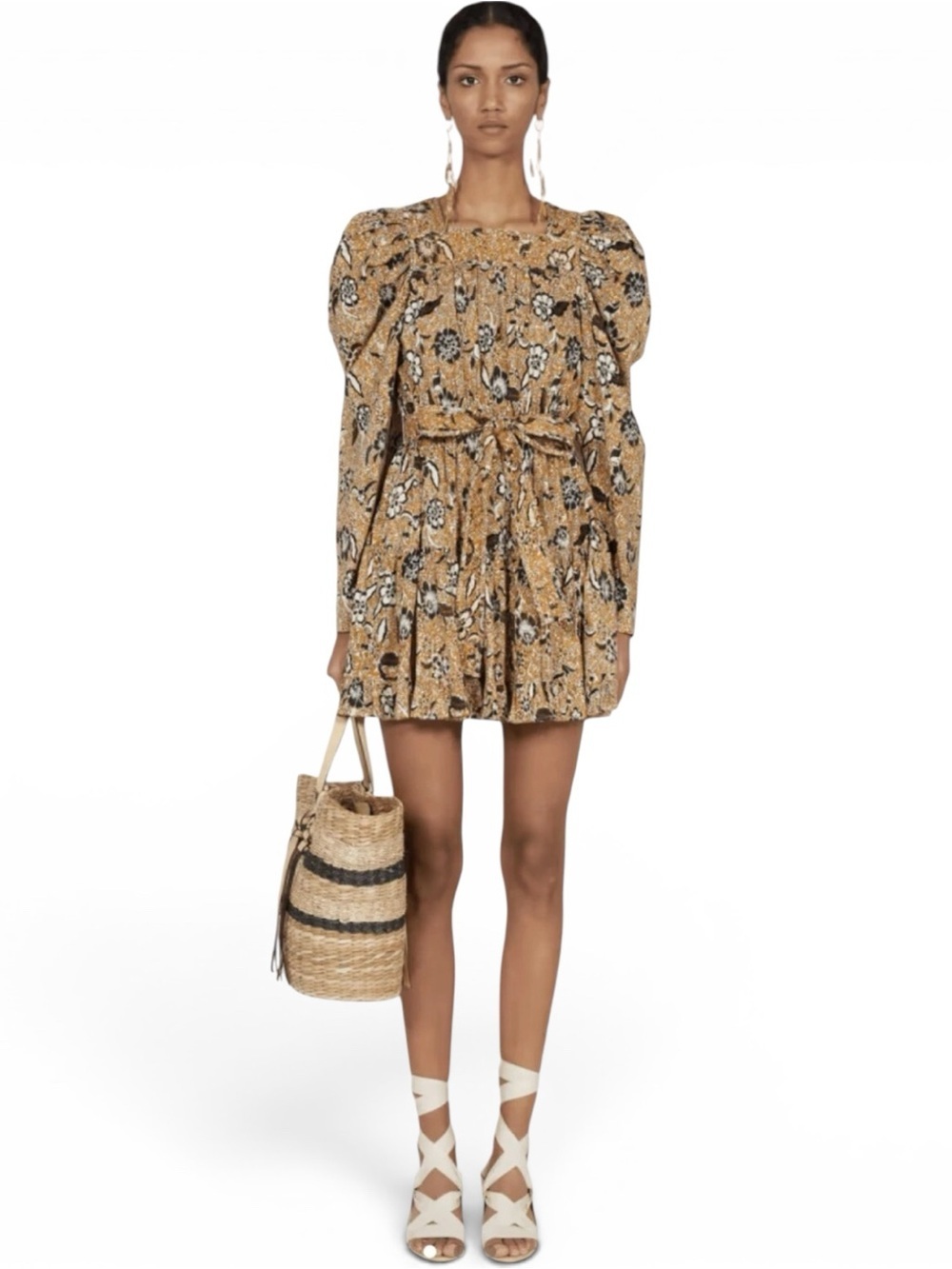Ulla Johnson Nailah Amber Floral Mini Dress Puff Sleeve Size 4